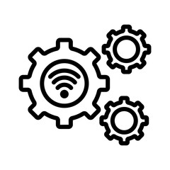 Smart setting line icon. Smart home icon. Internet of things icon isolated on white background. Transparent background, minimalist symbol. Vector images