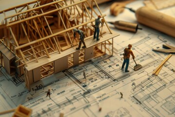 Miniature Construction Scene