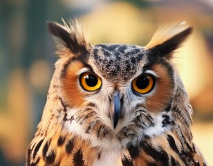 Fototapeta premium Nahaufnahme Eule frontal in der Natur