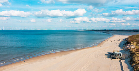 Beautiful Coastline of the nordic sea in the Netherlands
