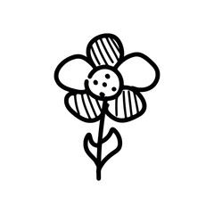 Flower in doodle style isolated on white background