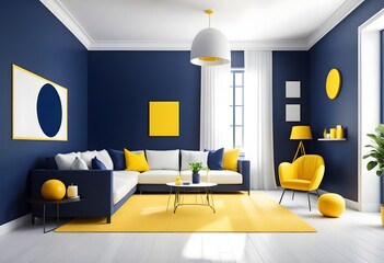 Photo modern style conceptual interior room 3d illustration
