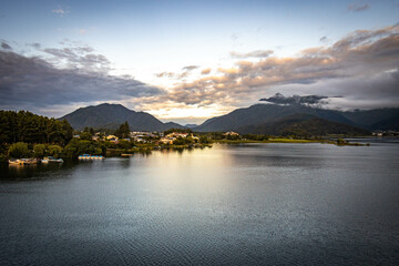 sunrise at kawaguchi lake, kawaguchiko, early morning, fuji 5 lake area, japan, reflection, mount fuji