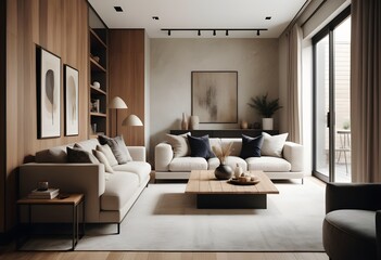 Photo modern style conceptual interior room 3d illustration