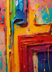 A colorful painting with the colors of the rainbow.