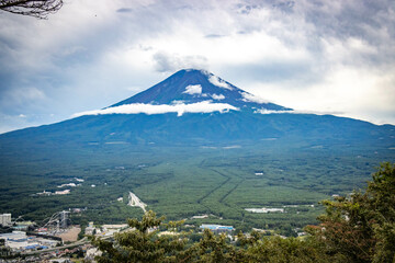 mount fuji, fujisan, view from mount tenjo, panoramic ropeway, kawaguchiko, japan, clouds, volcano