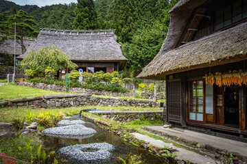 Saiko Iyashi-no-Sato Nenba, traditional japanese village,  thatched roof, mount fuji, fuji Five...