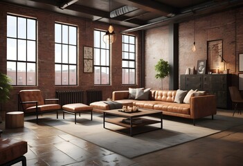 Photo modern style conceptual interior room 3d illustration