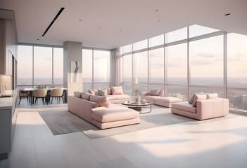 Photo modern style conceptual interior room 3d illustration