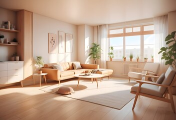 Photo modern style conceptual interior room 3d illustration