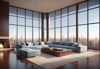 Photo modern style conceptual interior room 3d illustration