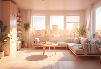 Fototapeta premium Photo modern style conceptual interior room 3d illustration