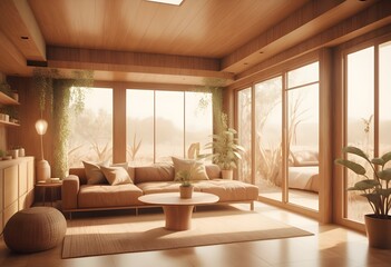 Photo modern style conceptual interior room 3d illustration