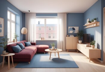 Fototapeta premium Photo modern style conceptual interior room 3d illustration