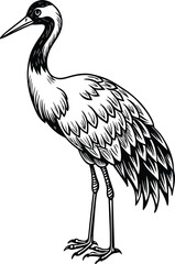 Fototapeta premium heron illustration on white background