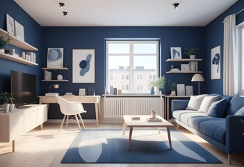 Fototapeta premium Photo modern style conceptual interior room 3d illustration