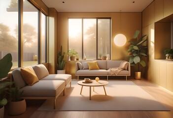 Fototapeta premium Photo modern style conceptual interior room 3d illustration