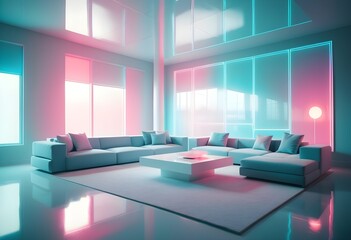 Photo modern style conceptual interior room 3d illustration