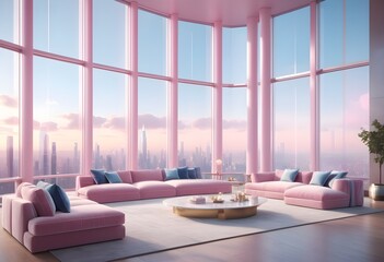 Photo modern style conceptual interior room 3d illustration