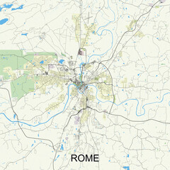 Obraz premium Rome, Georgia, United States map poster art