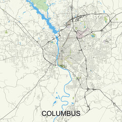 Columbus, Georgia, United States map poster art