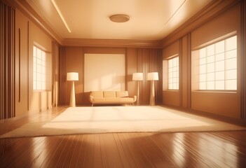 Fototapeta premium Photo modern style conceptual interior room 3d illustration