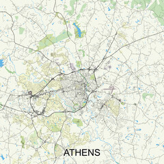 Athens, Georgia, United States map poster art