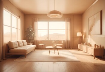 Fototapeta premium Photo modern style conceptual interior room 3d illustration