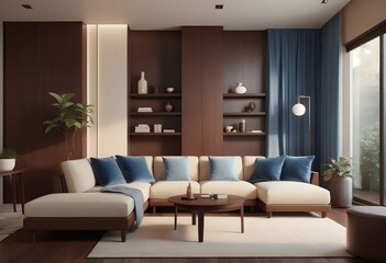 Photo modern style conceptual interior room 3d illustration