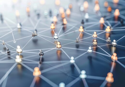 Conceptual depiction of a business network grid.