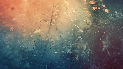 Fototapeta premium Closeup View of Scratched and Splotched Blue and Orange Surface