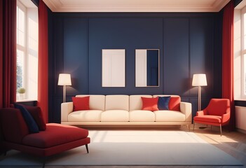 Photo modern style conceptual interior room 3d illustration