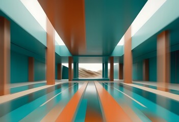 Photo modern style conceptual interior room 3d illustration