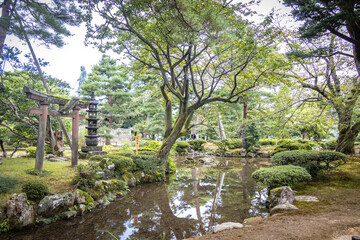 pond in the park, kenrokuen, kenroku-en, kanazawa, japan, three great gardens, japanese garden, zen garden