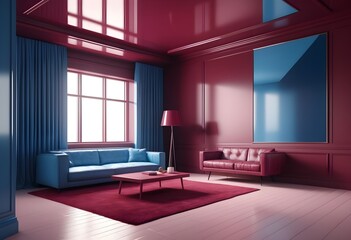Photo modern style conceptual interior room 3d illustration