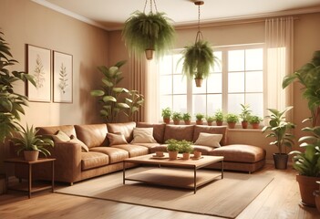 Photo modern style conceptual interior room 3d illustration
