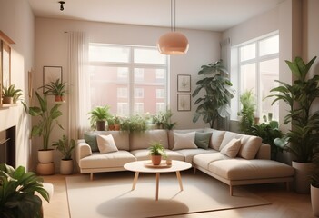 Photo modern style conceptual interior room 3d illustration