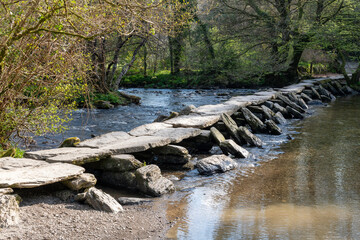 Photo of the clapper bridge at Tarr steps in Exmoor National Park