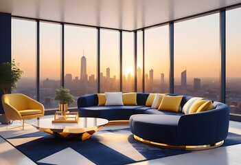 Photo modern style conceptual interior room 3d illustration