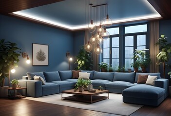 Photo modern style conceptual interior room 3d illustration
