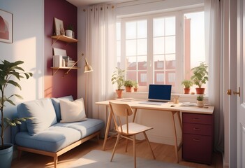 Fototapeta premium Photo modern style conceptual interior room 3d illustration