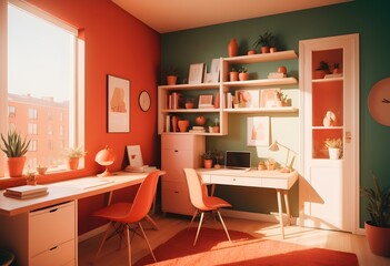 Photo modern style conceptual interior room 3d illustration