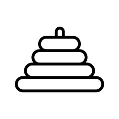 Toy pyramid line icon. Toys icon. Kids toys icon isolated on white background. Transparent background, minimalist symbol. Vector images