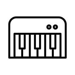 Toy piano line icon. Toys icon. Kids toys icon isolated on white background. Transparent background, minimalist symbol. Vector images