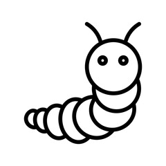 Caterpillar line icon. Toys icon. Kids toys icon isolated on white background. Transparent background, minimalist symbol. Vector images