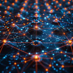 Fototapeta premium network of interconnected glowing nodes, technology