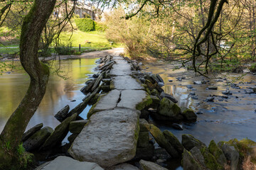 Photo of the clapper bridge at Tarr steps in Exmoor National Park