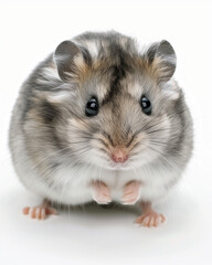 Obraz premium cute round syrian hamster on white background