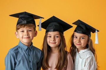Children. graduation. students. graduation cap. square academic cap