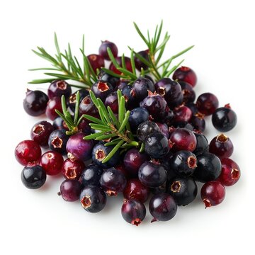 Freshly Picked Crowberries Isolated on a White Background